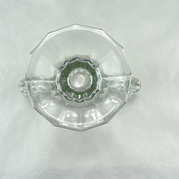 Vintage Jeannette Two Light Candle Holders Art Deco Vase Clear Glass - Picture 6 of 10